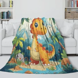 Dinosaure Plaid en Polaire Imprimé 3D Couverture Douce Confortable pour Canapé Lit Bureau