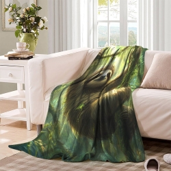 Paresseux Plaid en Polaire Imprimé 3D Couverture Douce Confortable pour Canapé Lit Bureau