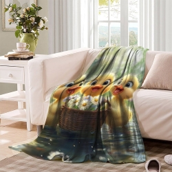 Canard jaune Plaid en Polaire Imprimé 3D Couverture Douce Confortable pour Canapé Lit Bureau