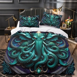 Mythe de l'horreur Cthulhu Housse de Couette Imprimée 3D Douce 3 Pièces Literie Garçons Filles