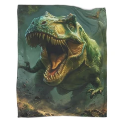 Dinosaure Plaid en Polaire Imprimé 3D Couverture Douce Confortable pour Canapé Lit Bureau