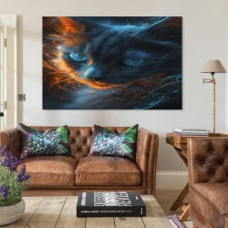 Chat Peinture sur toile sans cadre, impressions posters art mural pour déco maison chambre bureau