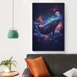 Baleine Peinture sur toile sans cadre, impressions posters art mural pour déco maison chambre bureau