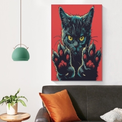 Chat Peinture sur toile sans cadre, impressions posters art mural pour déco maison chambre bureau