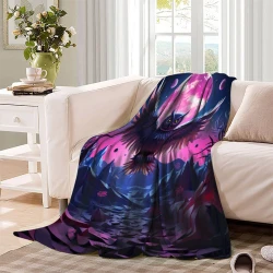 Hibou Plaid en Polaire Imprimé 3D Couverture Douce Confortable pour Canapé Lit Bureau