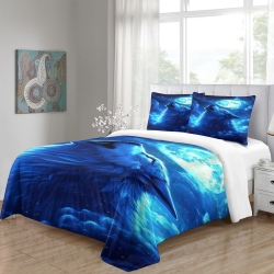 Loup Housse de Couette Imprimée 3D Douce 3 Pièces Literie Garçons Filles