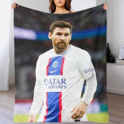 Lionel Messi Plaid en Polaire Imprimé 3D Couverture Douce Confortable pour Canapé Lit Bureau