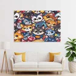 Chien Peinture sur toile sans cadre, impressions posters art mural pour déco maison chambre bureau
