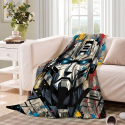 Transformers Optimus Prime Plaid en Polaire Imprimé 3D Couverture Douce Confortable pour Canapé Lit Bureau