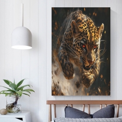Léopard Peinture sur toile sans cadre, impressions posters art mural pour déco maison chambre bureau