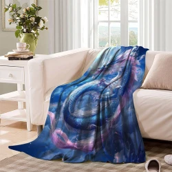Drago Coperta in Pile Stampata 3D Morbida e Confortevole per Divano Letto Ufficio
