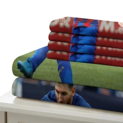 Lionel Messi Housse de Couette Imprimée 3D Douce 3 Pièces Literie Garçons Filles