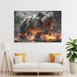 Dinosaure Peinture sur toile sans cadre, impressions posters art mural pour déco maison chambre bureau