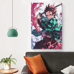 Tueur de démons: Demon Slayer Peinture sur toile sans cadre, impressions posters art mural pour déco maison chambre bureau