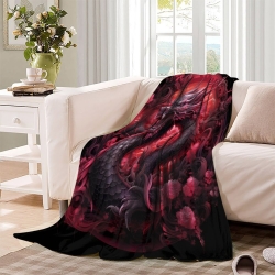 oriental Dragón Manta de Forro Polar Impresa en 3D Suave y Acogedora para Sofá Cama Oficina