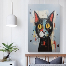 Art abstrait Chat Peinture sur toile sans cadre, impressions posters art mural pour déco maison chambre bureau