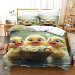 Canard Housse de Couette Imprimée 3D Douce 3 Pièces Literie Garçons Filles