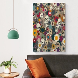 Crâne Peinture sur toile sans cadre, impressions posters art mural pour déco maison chambre bureau