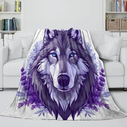 Wolf 3D Gedruckte Fleece-Decke Weiche Gemütliche Decke für Sofa Bett Büro
