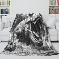 Dinosaure Plaid en Polaire Imprimé 3D Couverture Douce Confortable pour Canapé Lit Bureau