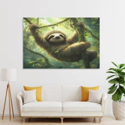 Paresseux Peinture sur toile sans cadre, impressions posters art mural pour déco maison chambre bureau