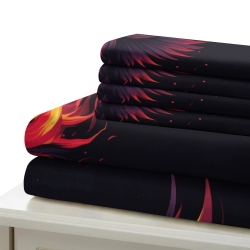 Phoenix Housse de Couette Imprimée 3D Douce 3 Pièces Literie Garçons Filles