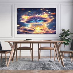 Chat Peinture sur toile sans cadre, impressions posters art mural pour déco maison chambre bureau