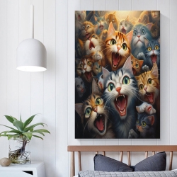 Chat Peinture sur toile sans cadre, impressions posters art mural pour déco maison chambre bureau