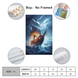 Voilier Peinture sur toile sans cadre, impressions posters art mural pour déco maison chambre bureau