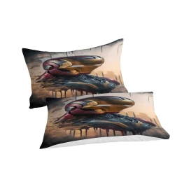 Avengers Iron Man Housse de Couette Imprimée 3D Douce 3 Pièces Literie Garçons Filles