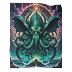 Mythe de l'horreur Cthulhu Plaid en Polaire Imprimé 3D Couverture Douce Confortable pour Canapé Lit Bureau