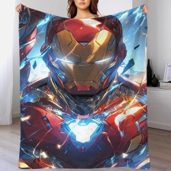 Avengers Iron Man Plaid en Polaire Imprimé 3D Couverture Douce Confortable pour Canapé Lit Bureau