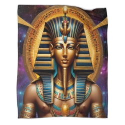 Egyptian Pharaoh 3D Printed Fleece Throw Blanket Soft Cozy Blanket for Couch Sofa Bed Office