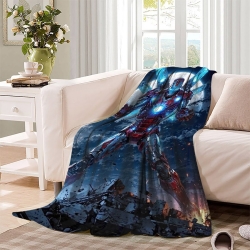 Avengers Iron Man Plaid en Polaire Imprimé 3D Couverture Douce Confortable pour Canapé Lit Bureau