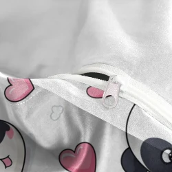 Panda Housse de Couette Imprimée 3D Douce 3 Pièces Literie Garçons Filles