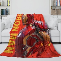 Avengers Iron Man Plaid en Polaire Imprimé 3D Couverture Douce Confortable pour Canapé Lit Bureau