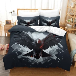 Aigle Housse de Couette Imprimée 3D Douce 3 Pièces Literie Garçons Filles