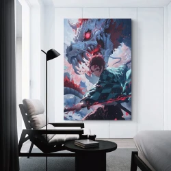 Tueur de démons: Demon Slayer Peinture sur toile sans cadre, impressions posters art mural pour déco maison chambre bureau