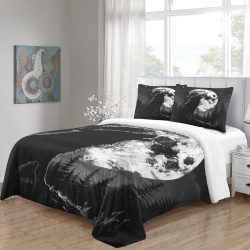 Loup Housse de Couette Imprimée 3D Douce 3 Pièces Literie Garçons Filles