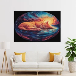 Chat Peinture sur toile sans cadre, impressions posters art mural pour déco maison chambre bureau