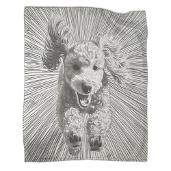 Poodle Chien Plaid en Polaire Imprimé 3D Couverture Douce Confortable pour Canapé Lit Bureau