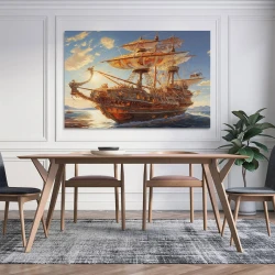 Voilier Peinture sur toile sans cadre, impressions posters art mural pour déco maison chambre bureau