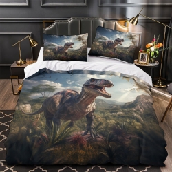 Dinosaure Housse de Couette Imprimée 3D Douce 3 Pièces Literie Garçons Filles