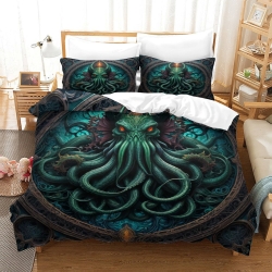 Mythe de l'horreur Cthulhu Housse de Couette Imprimée 3D Douce 3 Pièces Literie Garçons Filles