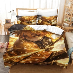 Tueur de démons: Demon Slayer Housse de Couette Imprimée 3D Douce 3 Pièces Literie Garçons Filles