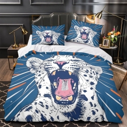 Leopard 3D Printed Duvet Cover Soft 3 Piece Boys Girls Bedding quilt cover