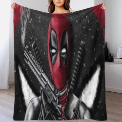 Marvel Deadpool Plaid en Polaire Imprimé 3D Couverture Douce Confortable pour Canapé Lit Bureau