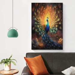 Paon Peinture sur toile sans cadre, impressions posters art mural pour déco maison chambre bureau