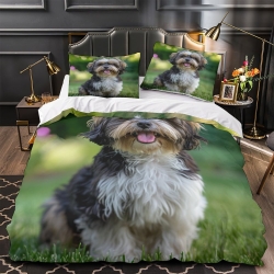 Bichon maltais Housse de Couette Imprimée 3D Douce 3 Pièces Literie Garçons Filles