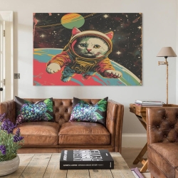 Chat Peinture sur toile sans cadre, impressions posters art mural pour déco maison chambre bureau